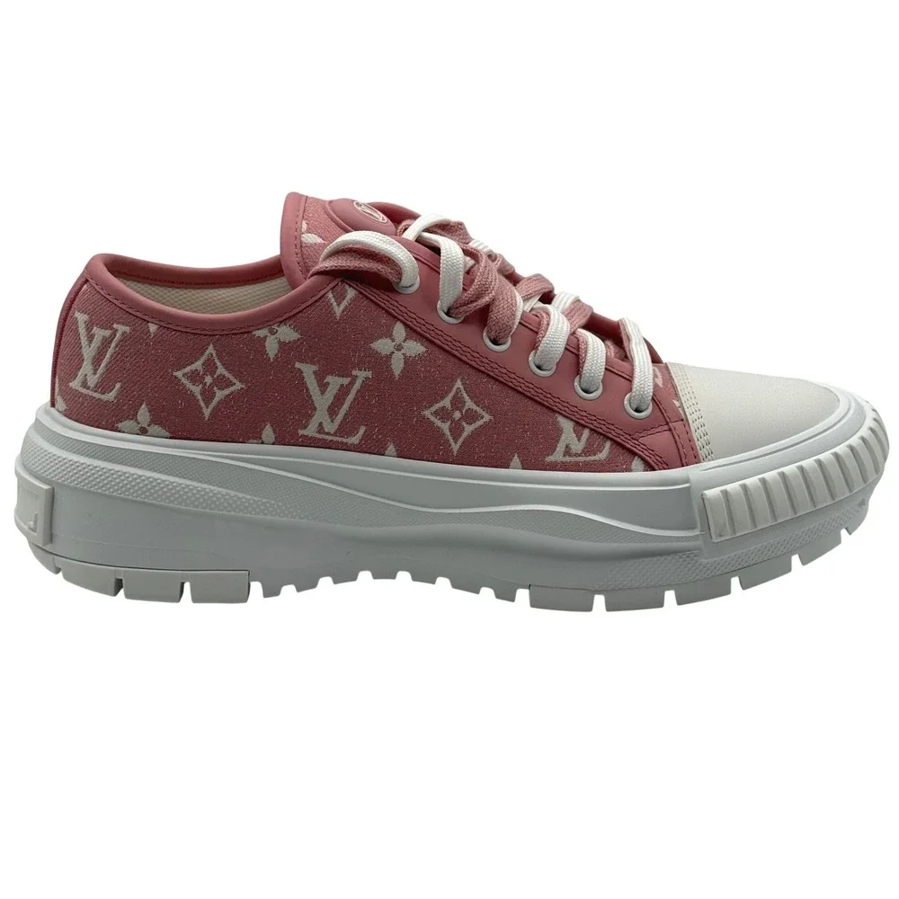 NEW Louis Vuitton Squad Ankle Sneaker Pink‎ Monogram Size 39 Luxury NWOB